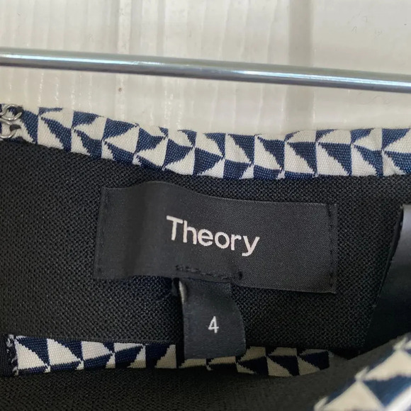 THEORY Navalane Arlington Ankle Pants Ink and Ivory Size 4 Office Professional - Picture 5 of 8